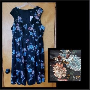 Torrid cap sleeve floral v neck dress